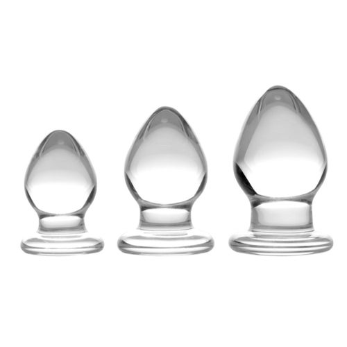 Triplets 3 Piece Glass Anal Plug Kit - Prisms-Erotic-Glass