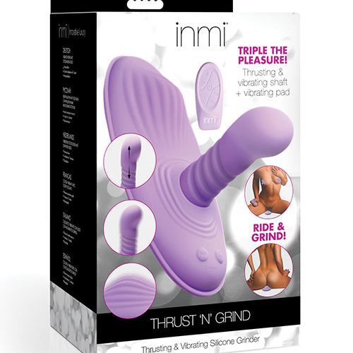 Inmi Thrust N' Grind Thrusting & Vibrating Silicone Grinder - Purple - Vibrator Play