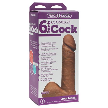 Vac-U-Lock - 6-Inch ULTRASKYN Cock Brown - Dildo Play