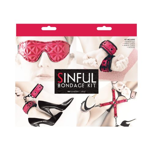 Sinful Vinyl Bondage Kit Pink - Bondage Play