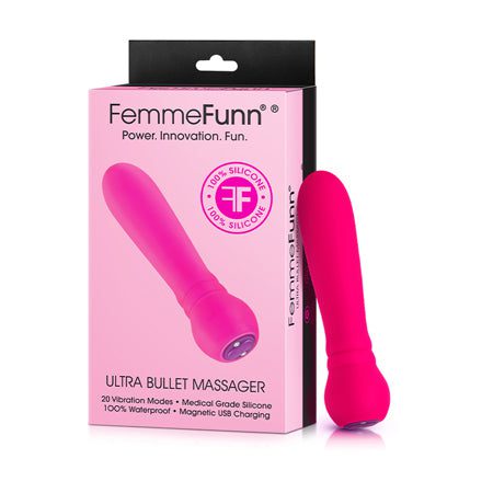 FemmeFunn Ultra Bullet Massager Rechargeable Silicone Vibrator Pink - Vibrator Play