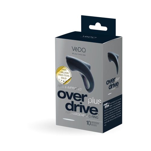 VeDO Overdrive+ Rechargeable Vibrating Ring - Just Black - Couples