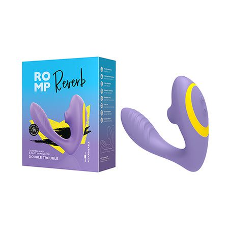 ROMP Reverb Rechargeable Silicone Clitoral and G-Spot Stimulator Purple - Couples