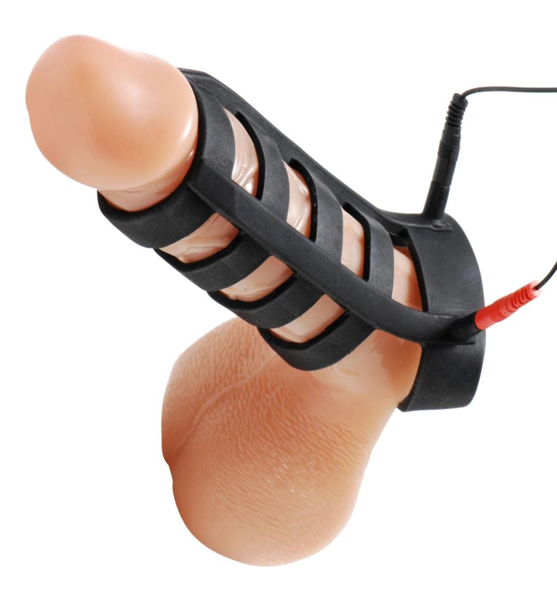 Power Cage Silicone E-Stim Cock and Ball Sheath - Electricity Play