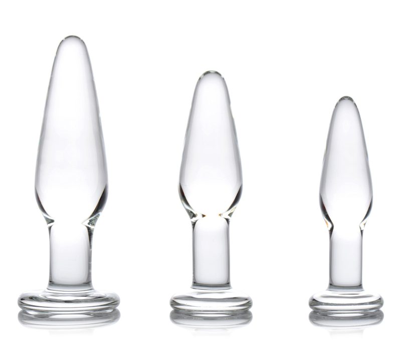 Dosha 3 Piece Glass Anal Plug Kit - Butt