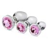 Pink Gem Glass Anal Plug Set - Butt-Plugs