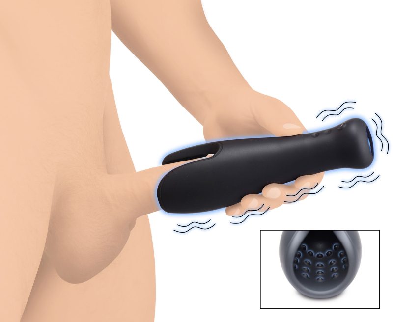 10X Vibrating Silicone Stroker - Vibrator Play