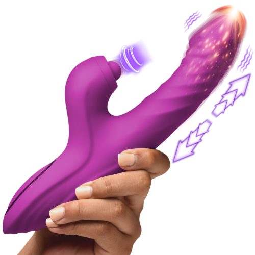 Bumping Bunny Thrusting & Pulsing Silicone Rabbit Vibrator - Vibesextoys