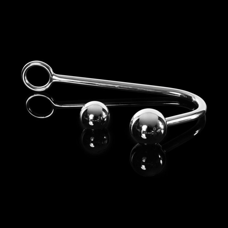 base by kink small metal anal hook with 2 balls 445646