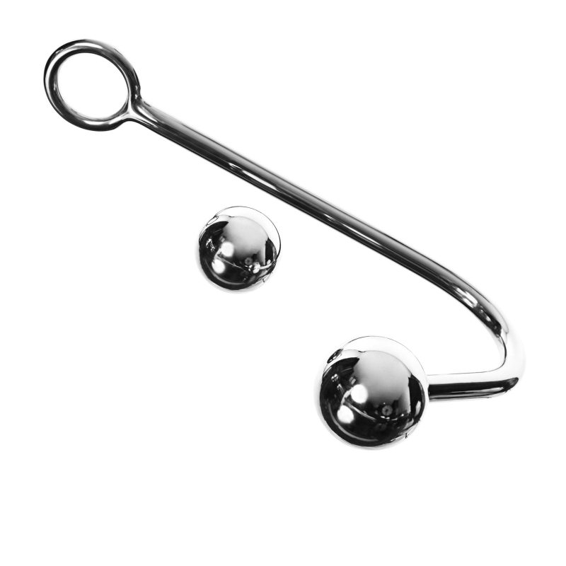 base by kink small metal anal hook with 2 balls 784212