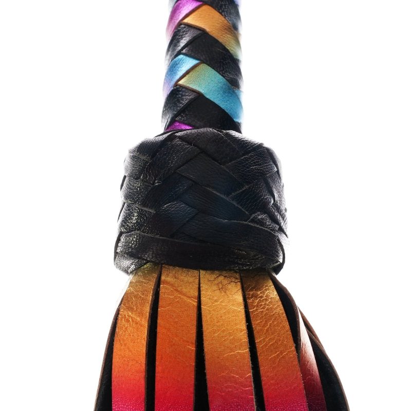 core by kink holographic rainbow leather flogger 516041