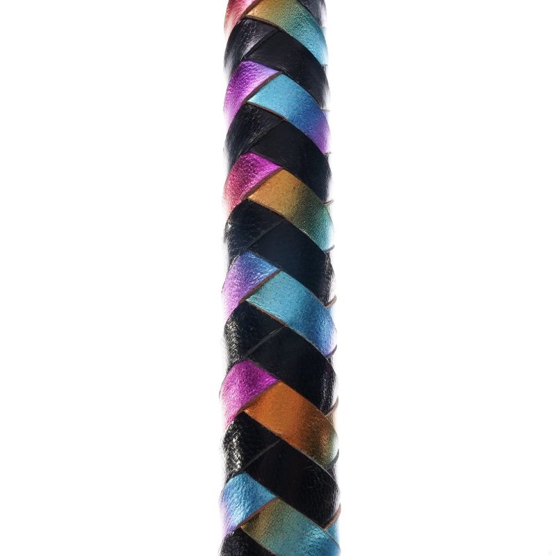 core by kink holographic rainbow leather flogger 744378