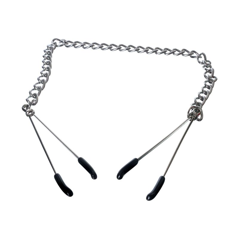 core by kink silver chain nipple clamps 114075