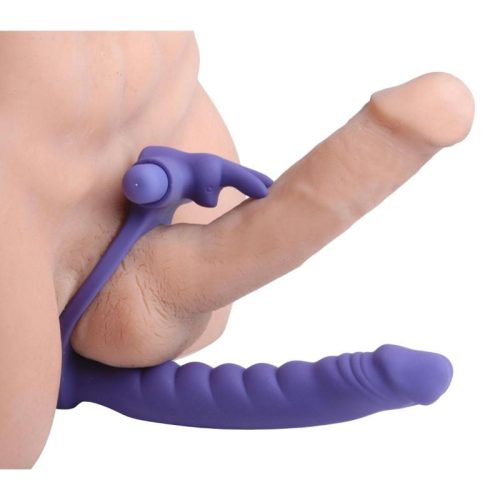 Double Delight Dual Penetration Vibrating Rabbit Cock Ring - Multiple-Rings