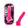 Blush Neo Elite 7.5 in. Silicone Dual Density Dildo with Balls & Suction Cup Neon Pink - Dildo Play