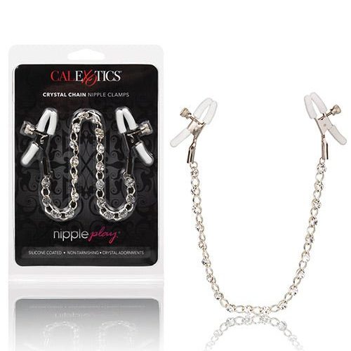 Nipple Play Crystal Nipple Clamps - Clear - Bondage Play