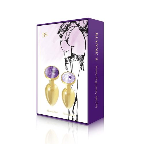 rianne s booty plug set 2 gold stainless steel gem butt plugs 313996