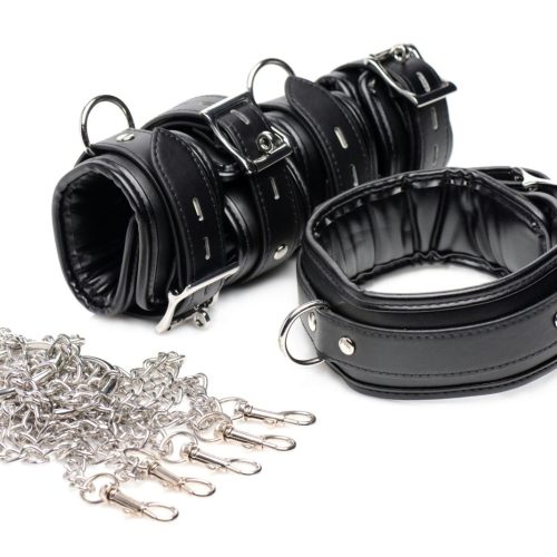 slave chained cuff and collar set 446835