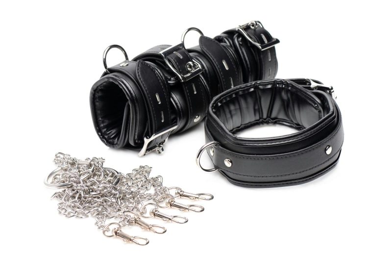 slave chained cuff and collar set 446835