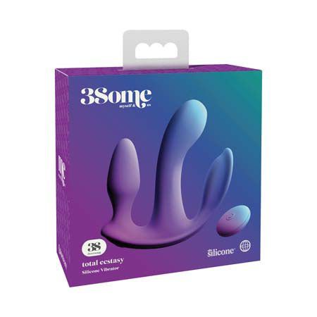 Pipedream 3Some Total Ecstasy Triple Stimulation Silicone Vibrator Purple - Vibrator Play